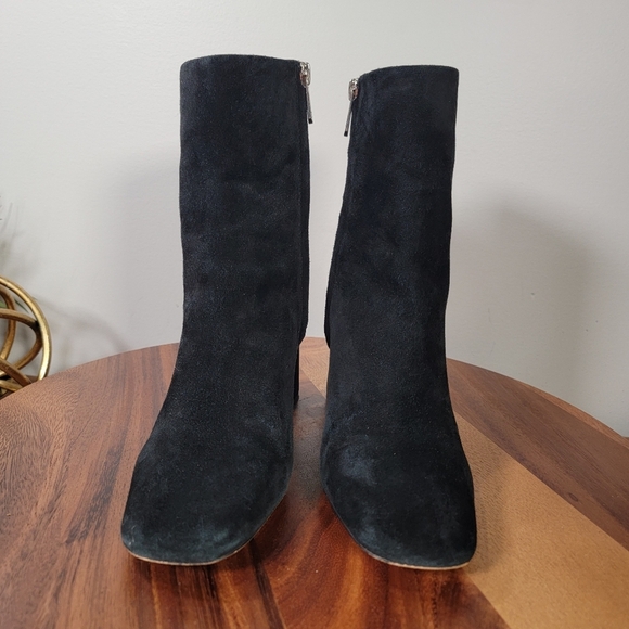 Sam Edelman Codie Black Suede Ankle Boots Size 7.5 Block Heels - Picture 7 of 15